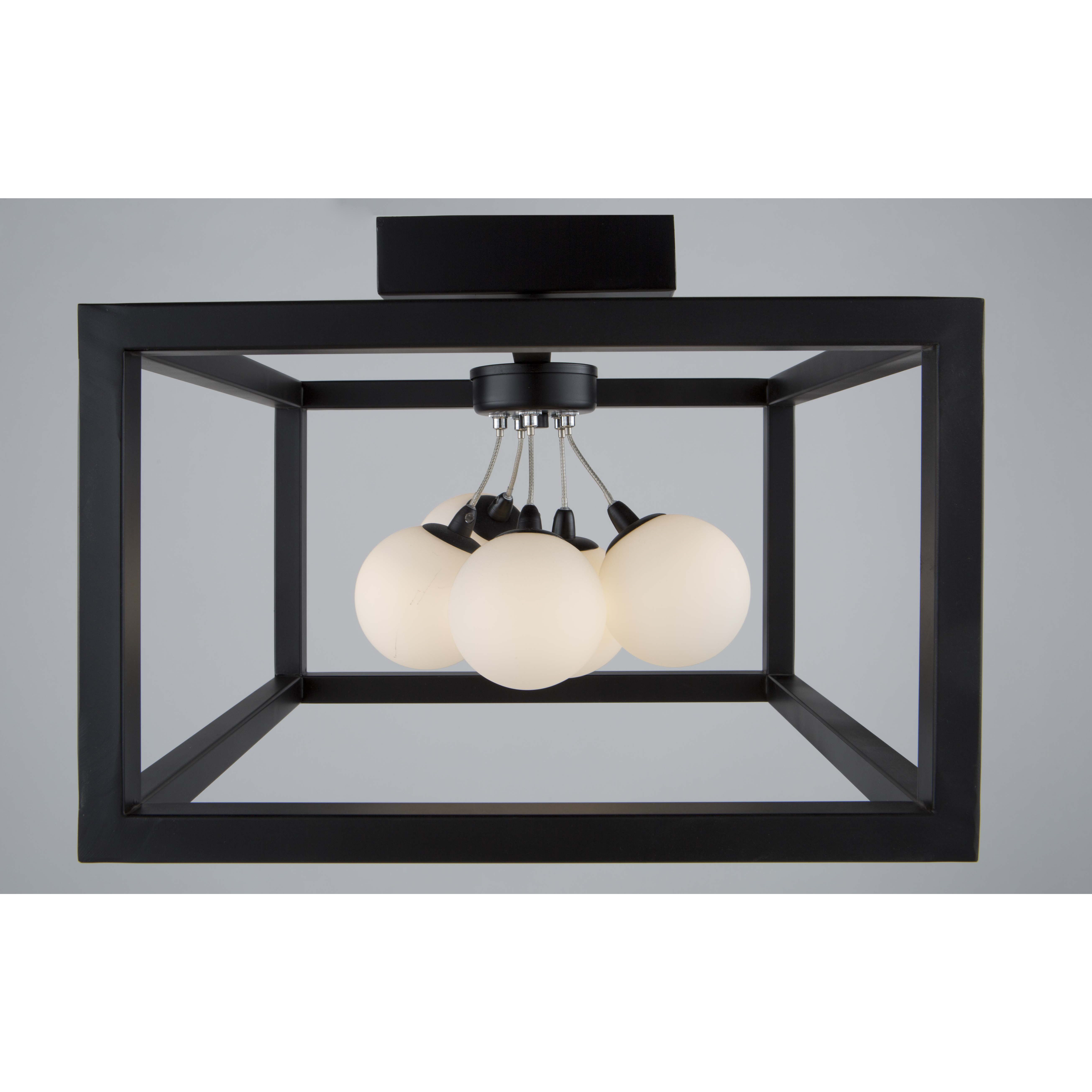 Massey LED 14.5 inch Matte Black Cage Flush Mount Ceiling Light
